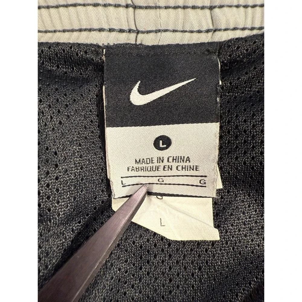 Nike Swim Trunks Men's Large Gray Orange Mesh Lined Board Shorts‎ Drawstring